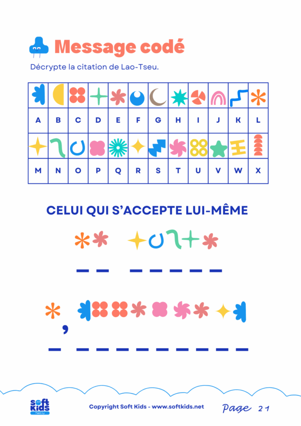 kit confiance en soi - message codé