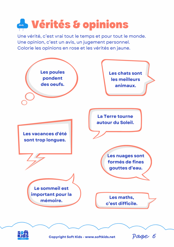 Kit Pensée critique_6-10 ans - opinions vérités